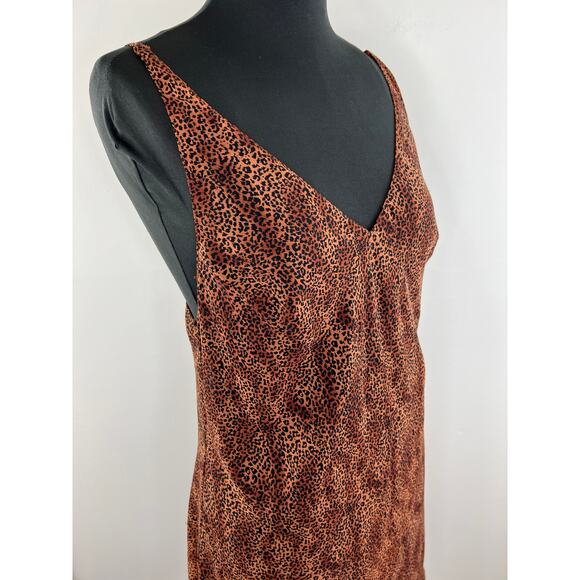 VINTAGE Victoria's Secret Brown Leopard Print Slip V-Neck Camisole Large L VTG - Picture 3 of 7